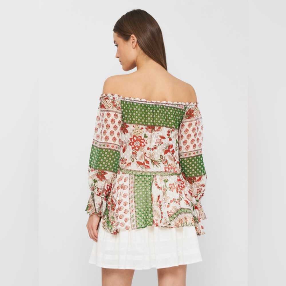 Zara Patchwork Printed Blouse - Picture 2 of 7